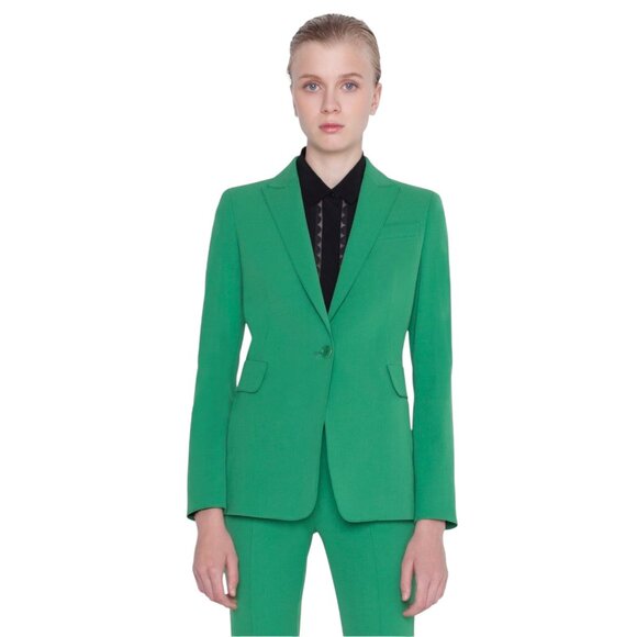 Akris Punto Emerald Wool Statement Blazer – Size 12 – Luxury Collector Piece - Picture 1 of 10